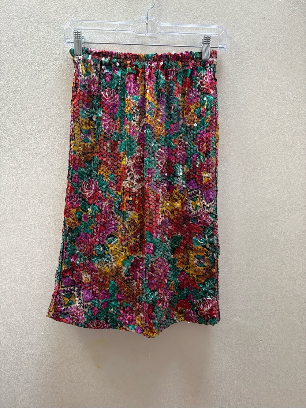 Vintage Handmade Women's Multicolor Floral Midi Skirt